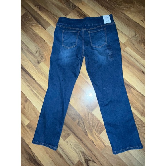 Gloria Vanderbilt Pull On Denim Jeans 18 Short Slimming Panel Amanda Vermont NWT - Picture 10 of 16